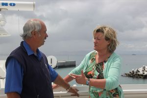 Met Christo Brand op de boot naar Robben Island